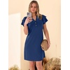 image:imageANRABESS Womens Summer Dress Casual Ruffle Short Sleeve V Neck Button Down Shift Mini Dresses 2026 Beach Vacation ClothesBlue