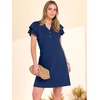 image:imageANRABESS Womens Summer Dress Casual Ruffle Short Sleeve V Neck Button Down Shift Mini Dresses 2026 Beach Vacation ClothesBlue