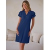 image:imageANRABESS Womens Summer Dress Casual Ruffle Short Sleeve V Neck Button Down Shift Mini Dresses 2026 Beach Vacation ClothesBlue