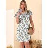 image:imageANRABESS Womens Summer Dress Casual Ruffle Short Sleeve V Neck Button Down Shift Mini Dresses 2026 Beach Vacation ClothesFloral Colorful
