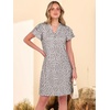 image:imageANRABESS Womens Summer Dress Casual Ruffle Short Sleeve V Neck Button Down Shift Mini Dresses 2026 Beach Vacation ClothesKhaki Polka Dot