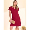 image:imageANRABESS Womens Summer Dress Casual Ruffle Short Sleeve V Neck Button Down Shift Mini Dresses 2026 Beach Vacation ClothesRed