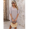 image:imageANRABESS Womens Summer Dresses 2026 Ruffle Sleeve V Neck Casual A Line Tshirt Mini Dress Beach Vacation Clothes with PocketsKhaki Polka Dot
