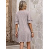image:imageANRABESS Womens Summer Dresses 2026 Ruffle Sleeve V Neck Casual A Line Tshirt Mini Dress Beach Vacation Clothes with PocketsKhaki Polka Dot