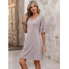 image:imageANRABESS Womens Summer Dresses 2026 Ruffle Sleeve V Neck Casual A Line Tshirt Mini Dress Beach Vacation Clothes with PocketsKhaki Polka Dot