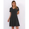 image:imageANRABESS Womens Summer Dresses Casual Short Sleeve Ribbed Knit V Neck Swing ALine 2026 Spring Vacation Tunics Short DressBlack
