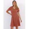 image:imageANRABESS Womens Summer Dresses Casual Short Sleeve Ribbed Knit V Neck Swing ALine 2026 Spring Vacation Tunics Short DressBurnt Orange