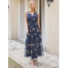 image:imageANRABESS Womens Summer Floral Maxi Dress A Line TulleElegant for Wedding Guest amp Beach VacationFlowy Casual Boho OutfitsBlue Golden Flower