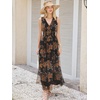 image:imageANRABESS Womens Summer Floral Maxi Dress A Line TulleElegant for Wedding Guest amp Beach VacationFlowy Casual Boho OutfitsFloral Black Yellow