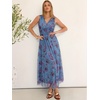 image:imageANRABESS Womens Summer Floral Maxi Dress A Line TulleElegant for Wedding Guest amp Beach VacationFlowy Casual Boho OutfitsMulticolored Rose Blue