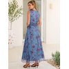 image:imageANRABESS Womens Summer Floral Maxi Dress A Line TulleElegant for Wedding Guest amp Beach VacationFlowy Casual Boho OutfitsMulticolored Rose Blue