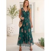 image:imageANRABESS Womens Summer Floral Maxi Dress A Line TulleElegant for Wedding Guest amp Beach VacationFlowy Casual Boho OutfitsOrange Floral Dark Green