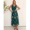 image:imageANRABESS Womens Summer Floral Maxi Dress A Line TulleElegant for Wedding Guest amp Beach VacationFlowy Casual Boho OutfitsOrange Floral Dark Green