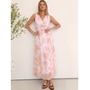image:imageANRABESS Womens Summer Floral Maxi Dress A Line TulleElegant for Wedding Guest amp Beach VacationFlowy Casual Boho OutfitsPink Floral White