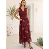 image:imageANRABESS Womens Summer Floral Maxi Dress A Line TulleElegant for Wedding Guest amp Beach VacationFlowy Casual Boho OutfitsPink Floral Wine Red