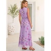 image:imageANRABESS Womens Summer Floral Maxi Dress A Line TulleElegant for Wedding Guest amp Beach VacationFlowy Casual Boho OutfitsPurple Rose Green