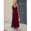 image:imageANRABESS Womens Summer Floral Maxi Dress A Line TulleElegant for Wedding Guest amp Beach VacationFlowy Casual Boho OutfitsWine Red