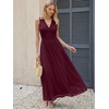 image:imageANRABESS Womens Summer Floral Maxi Dress A Line TulleElegant for Wedding Guest amp Beach VacationFlowy Casual Boho OutfitsWine Red