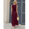 image:imageANRABESS Womens Summer Floral Maxi Dress A Line TulleElegant for Wedding Guest amp Beach VacationFlowy Casual Boho OutfitsWine Red