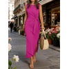 image:imageANRABESS Womens Summer Maxi Dress Casual Crew Neck Tie Waist Split WrinkleFree Fit Tank Long Vacation Dresses 2026 SpringHot Pink