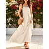 image:imageANRABESS Womens Summer Maxi Dress Casual Spaghetti Straps Sundress Flowy Long Dresses with Pocket 2026 Beach Vacation OutfitsBeige