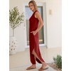 image:imageANRABESS Womens Summer Maxi Dress with Pockets  Soft Thick Smooth FabricCrew Neck Loose Fit SundressSpring Summer FallBeach Travel VacationWorkCasual AllDay WearDark Red