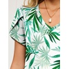 image:imageANRABESS Womens Summer Maxi Dresses 2026 Casual Short Sleeve V Neck Loose Split Long Beach Sundress Travel Vacation ClothesGreen White Floral