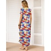 image:imageANRABESS Womens Summer Maxi Dresses 2026 Casual Short Sleeve V Neck Loose Split Long Beach Sundress Travel Vacation ClothesMulticoloured Floral