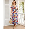 image:imageANRABESS Womens Summer Maxi Dresses 2026 Casual Short Sleeve V Neck Loose Split Long Beach Sundress Travel Vacation ClothesMulticoloured Floral