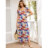 image:imageANRABESS Womens Summer Maxi Dresses 2026 Casual Short Sleeve V Neck Loose Split Long Beach Sundress Travel Vacation ClothesMulticoloured Floral