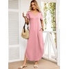 image:imageANRABESS Womens Summer Maxi Dresses 2026 Casual Short Sleeve V Neck Loose Split Long Beach Sundress Travel Vacation ClothesPink Round Dot