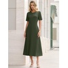 image:imageANRABESS Womens Summer Maxi Dresses Casual Short Sleeve Elegant Classy Vintage 2026 Spring Flowy Cocktail Dress 80s OutfitArmy Green