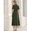 image:imageANRABESS Womens Summer Maxi Dresses Casual Short Sleeve Elegant Classy Vintage 2026 Spring Flowy Cocktail Dress 80s OutfitArmy Green