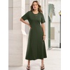image:imageANRABESS Womens Summer Maxi Dresses Casual Short Sleeve Elegant Classy Vintage 2026 Spring Flowy Cocktail Dress 80s OutfitArmy Green