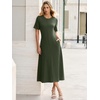 image:imageANRABESS Womens Summer Maxi Dresses Casual Short Sleeve Elegant Classy Vintage 2026 Spring Flowy Cocktail Dress 80s OutfitArmy Green