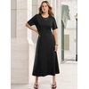 image:imageANRABESS Womens Summer Maxi Dresses Casual Short Sleeve Elegant Classy Vintage 2026 Spring Flowy Cocktail Dress 80s OutfitBlack