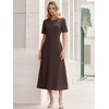 image:imageANRABESS Womens Summer Maxi Dresses Casual Short Sleeve Elegant Classy Vintage 2026 Spring Flowy Cocktail Dress 80s OutfitBrown