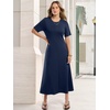 image:imageANRABESS Womens Summer Maxi Dresses Casual Short Sleeve Elegant Classy Vintage 2026 Spring Flowy Cocktail Dress 80s OutfitNavy Blue