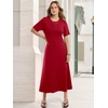 image:imageANRABESS Womens Summer Maxi Dresses Casual Short Sleeve Elegant Classy Vintage 2026 Spring Flowy Cocktail Dress 80s OutfitRed