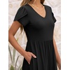 image:imageANRABESS Womens Summer Short Sleeve Midi Dresses Casual Floral TShirt Dress V Neck ALine Flowy Beach Sundress with PocketsBlack