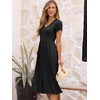 image:imageANRABESS Womens Summer Short Sleeve Midi Dresses Casual Floral TShirt Dress V Neck ALine Flowy Beach Sundress with PocketsBlack