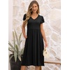 image:imageANRABESS Womens Summer Short Sleeve Midi Dresses Casual Floral TShirt Dress V Neck ALine Flowy Beach Sundress with PocketsBlack