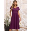 image:imageANRABESS Womens Summer Short Sleeve Midi Dresses Casual Floral TShirt Dress V Neck ALine Flowy Beach Sundress with PocketsDark Purple