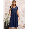 image:imageANRABESS Womens Summer Short Sleeve Midi Dresses Casual Floral TShirt Dress V Neck ALine Flowy Beach Sundress with PocketsNavy Blue
