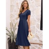 image:imageANRABESS Womens Summer Short Sleeve Midi Dresses Casual Floral TShirt Dress V Neck ALine Flowy Beach Sundress with PocketsNavy Blue