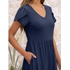 image:imageANRABESS Womens Summer Short Sleeve Midi Dresses Casual Floral TShirt Dress V Neck ALine Flowy Beach Sundress with PocketsNavy Blue