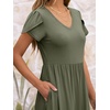 image:imageANRABESS Womens Summer Short Sleeve Midi Dresses Casual Floral TShirt Dress V Neck ALine Flowy Beach Sundress with PocketsOlive