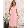 image:imageANRABESS Womens Summer Short Sleeve Midi Dresses Casual Floral TShirt Dress V Neck ALine Flowy Beach Sundress with PocketsPink Round Dot