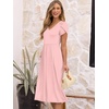 image:imageANRABESS Womens Summer Short Sleeve Midi Dresses Casual Floral TShirt Dress V Neck ALine Flowy Beach Sundress with PocketsPink Round Dot