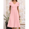 image:imageANRABESS Womens Summer Short Sleeve Midi Dresses Casual Floral TShirt Dress V Neck ALine Flowy Beach Sundress with PocketsPink Round Dot